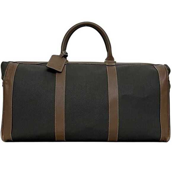 Dunhill Boston Bag ec-24895 Brown and Gray PVC Leather with Number Lock Men's